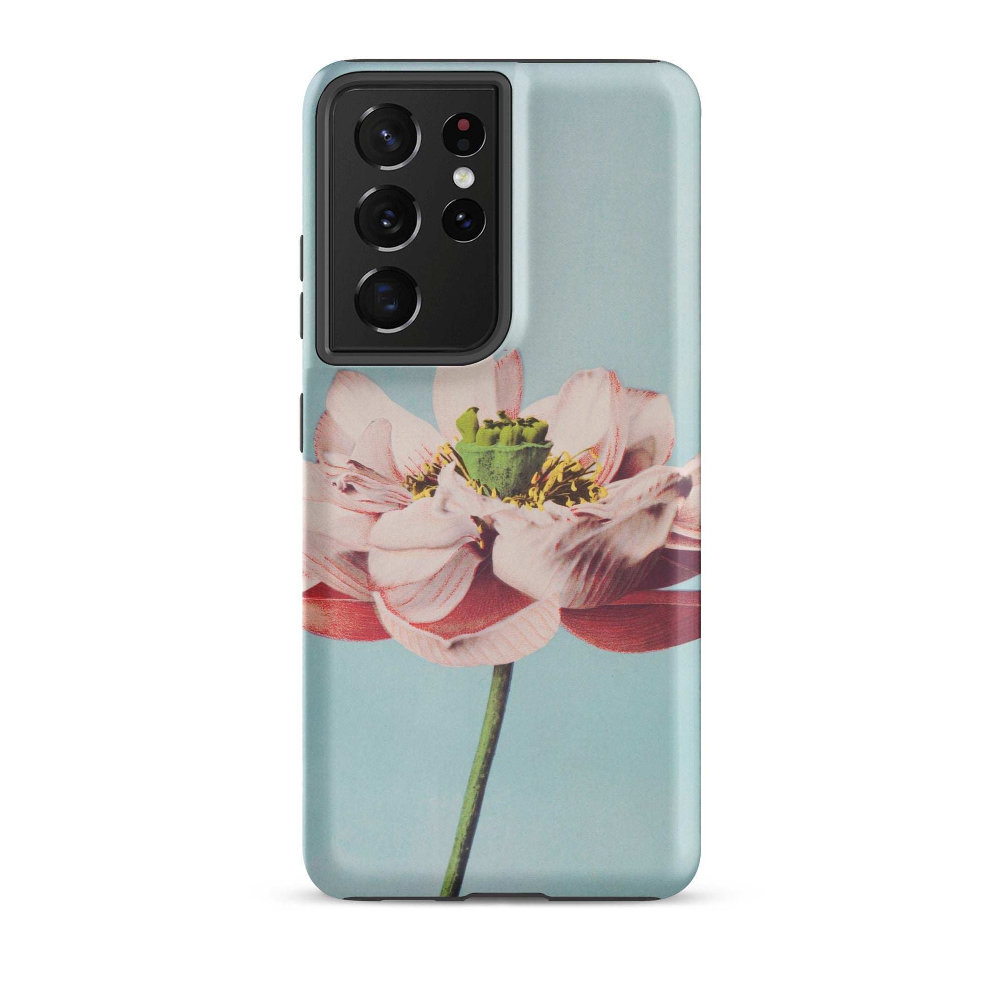 Pink Water Lily Kazumasa Ogawa Floral Samsung Case, Galaxy S21 Ultra / Matte, Smartphone Light Blue Case Pink Flower Green Center