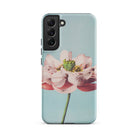 Pink Water Lily Kazumasa Ogawa Floral Samsung Case, Galaxy S22 Plus / Matte, Smartphone Case Light Blue Background Pink Flower Design