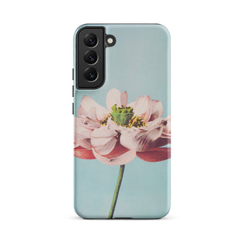 Pink Water Lily - Kazumasa Ogawa Floral Samsung Case, Galaxy S22 Plus / Matte, Smartphone Case Light Blue Background Pink Flower Design