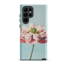 Pink Water Lily Kazumasa Ogawa Floral Samsung Case, Galaxy S22 Ultra / Matte, Light Blue Phone Case Pink Green Flower Design