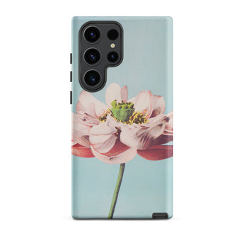 Pink Water Lily - Kazumasa Ogawa Floral Samsung Case, Galaxy S23 Ultra / Matte, Light Blue Smartphone Case Pink Lotus Flower Design