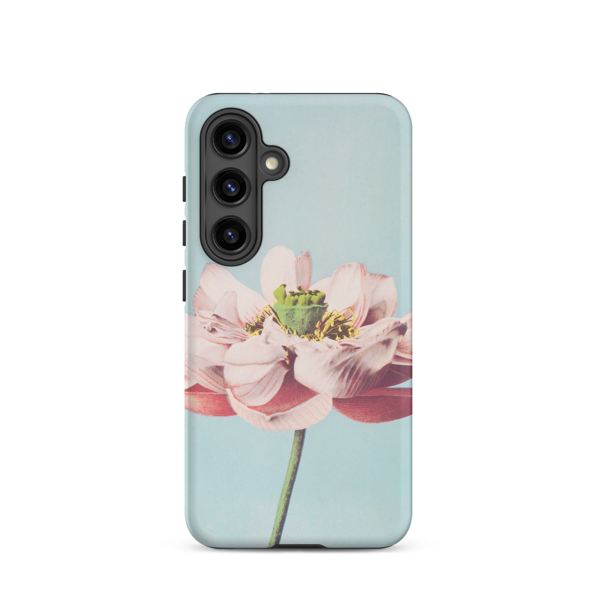 Pink Water Lily Kazumasa Ogawa Floral Samsung Case, Galaxy S24 / Matte, Light Blue Phone Case Pink Flower Design