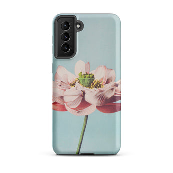 Pink Water Lily - Ogawa Kazumasa Floral Phone Case Samsung Galaxy S21 Plus / Matte Soft Pink Lotus Flower Delicate Petals Green Center