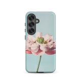 Pink Water Lily - Ogawa Kazumasa Floral Phone Case Samsung Galaxy S25 / Matte Soft Pastel Pink Lotus Flower Delicate Petals Green Kazumasa