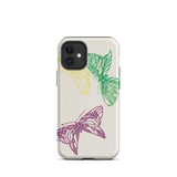 Pink Yellow & Green Butterflies - Kamisaka Sekka Iphone Case, 12 Mini / Matte, Butterfly-patterned Phone Case
