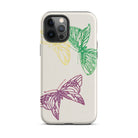 Pink Yellow & Green Butterflies Kamisaka Sekka Iphone Case, 12 Pro Max / Matte, Butterfly Themed Phone Case