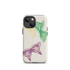 Pink Yellow & Green Butterflies Kamisaka Sekka Iphone Case, 13 Mini / Matte, Butterfly Themed Phone Case
