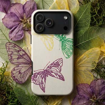 Mariposas rosas, amarillas y verdes - Funda para iPhone de Kamisaka Sekka, Fundas para móvil, Toby Leon