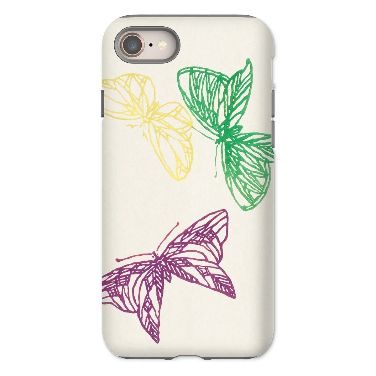 Pink Yellow & Green Butterflies - Kamisaka Sekka Iphone Case 8 / Matte Mobile Phone Cases