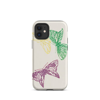 Pink Yellow & Green Butterflies - Kamisaka Sekka Phone Case Iphone 12 Mini / Matte Butterfly-patterned Phone Case Kamisaka Sekka’s