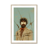 Pinpoint - Queer Black Outlaw Dandy Art Print, Framed Portrait Blindfolded Man