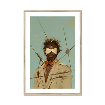 Pinpoint - Queer Black Outlaw Dandy Art Print, Framed Portrait Blindfolded Man