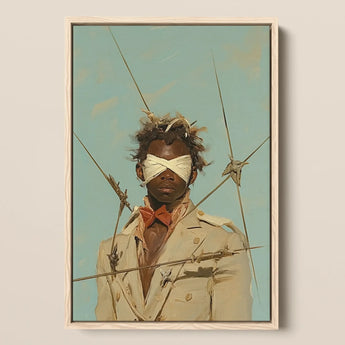 Pinpoint - Queer Black Outlaw Dandy kunstprint / Canvas, 12x18’’ / 31x46cm / Natuurlijke lijst, Posters, prints & visuele kunstwerken, Toby Leon