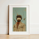 Pinpoint - Queer Black Outlaw Dandy Art Print / Canvas, 12x18’’ / 31x46cm / White Frame / Matboard, Posters Prints & Visual Artwork, Toby