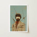 Pinpoint - Queer Black Outlaw Dandy Art Print / Canvas Framed Stylized Portrait Person Dark Skin, Prints