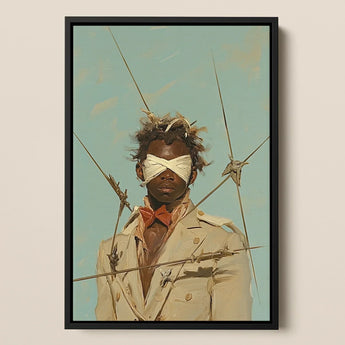 Pinpoint - Queer Black Outlaw Dandy Art Print / Canvas Framed Painting Figure Dark Skin Off-white Coat Red, Prints