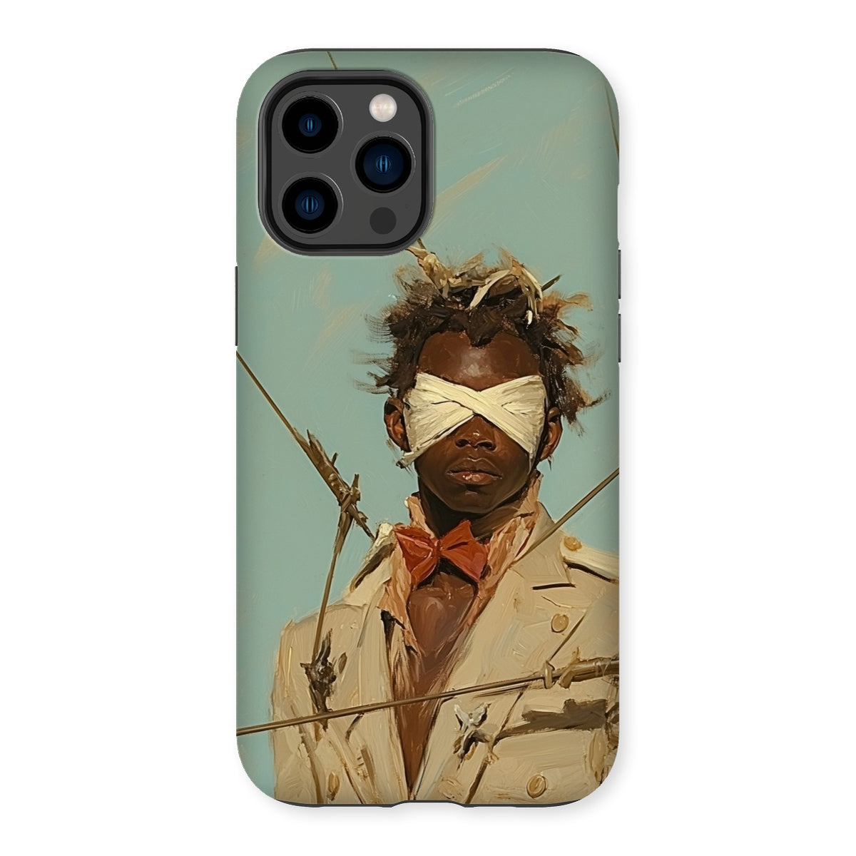 Pinpoint - Surreal Black Outlaw Dandy Iphone Case, 14 Pro Max / Matte, Phone Case Blindfolded Man