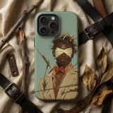 Pinpoint - Surreal Black Outlaw Dandy Phone Case Teal Iphone 13 Pro Case Detailed Illustration Young Surreal Black Outlaw, Outlaw Dandy,