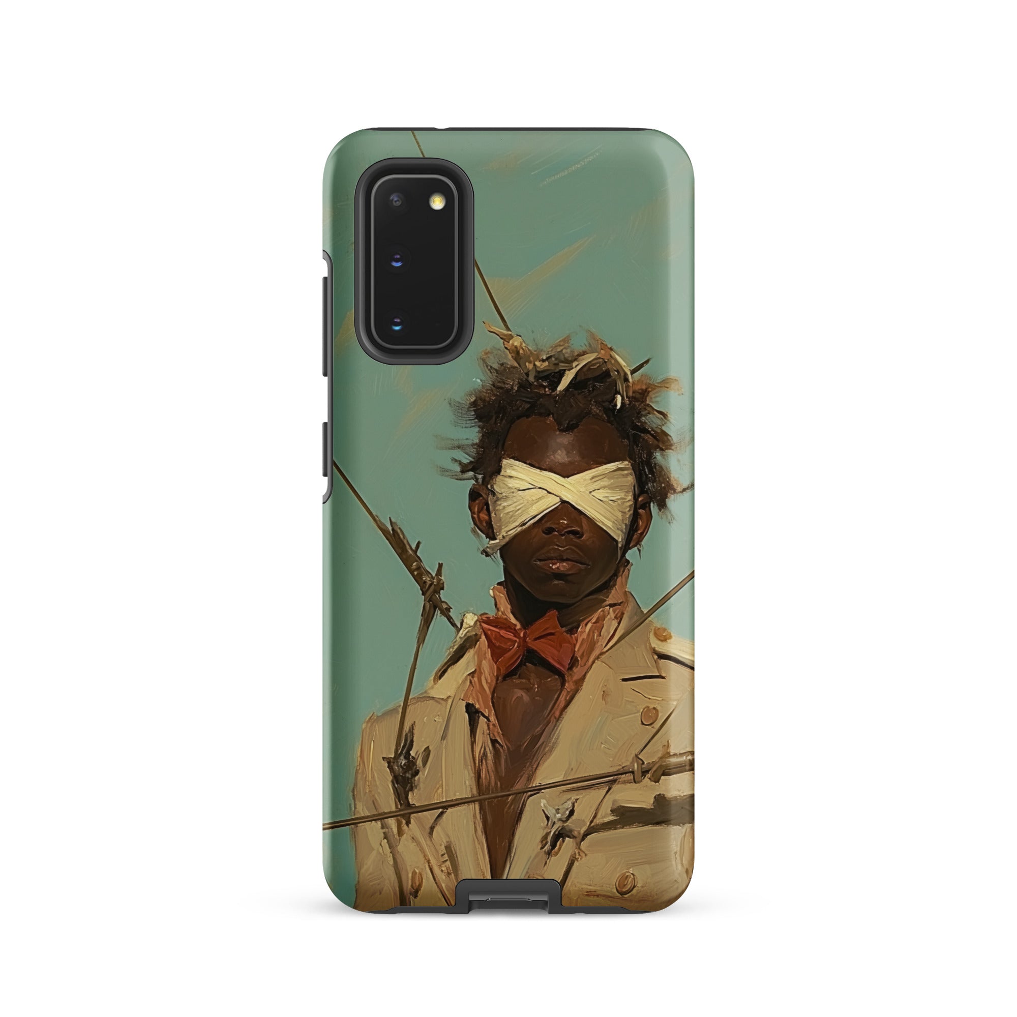 Pinpoint Surreal Black Outlaw Dandy Samsung Case, Galaxy S20 / Matte, Smartphone Case Blindfolded Figure