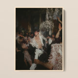 Piqued - Baroque Gay Nightclub Framed Canvas, 12x16’’ / 31x41cm / Natural Floating Frame, Framed Oil Painting Lively Party Scene Shirtless