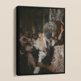 Piqued - Baroque Gay Nightclub Framed Canvas, Oil Painting Lively Party Scene Man Unbuttoned White
