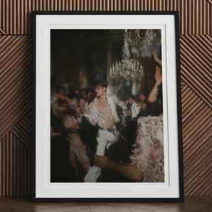 Piqued - Gay Rave Aristocracy Art Print, 12x16’’ / 31x41cm / Black Frame / 2’’ Matboard, Framed Painting Lively Party