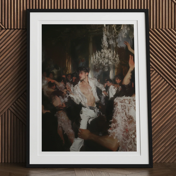 Piqued - Gay Rave Aristocracy Art Print, 12x16’’ / 31x41cm / Black Frame / 2’’ Matboard, Framed Painting Lively Party