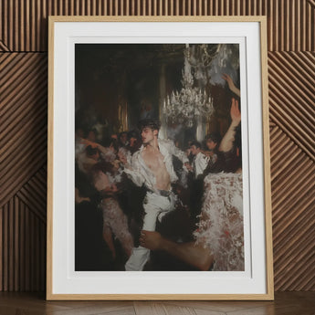 Piqued - Gay Rave Aristocracy Art Print, 12x16’’ / 31x41cm / Natural Frame / 2’’ Matboard, Framed Art Print Lively Party Scene Shirtless Man
