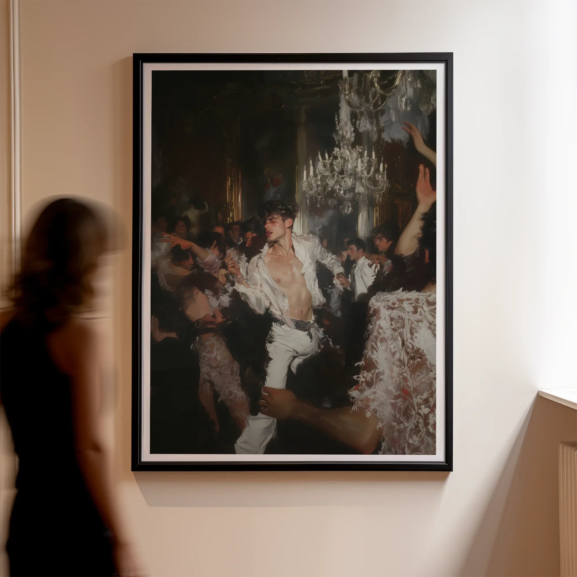 Piqued Gay Rave Aristocracy Art Print, 30x40’’ / 76x101cm / Unframed, Framed Painting Lively Party Scene