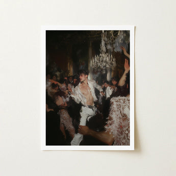 Piqued - Gay Rave Aristocracy Art Print / Canvas White-framed Man Elegant White Shirt Pants, Prints