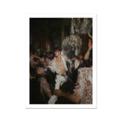 Piqued Gay Rave Aristocracy Art Print, Person White Clothing Crystal Chandelier