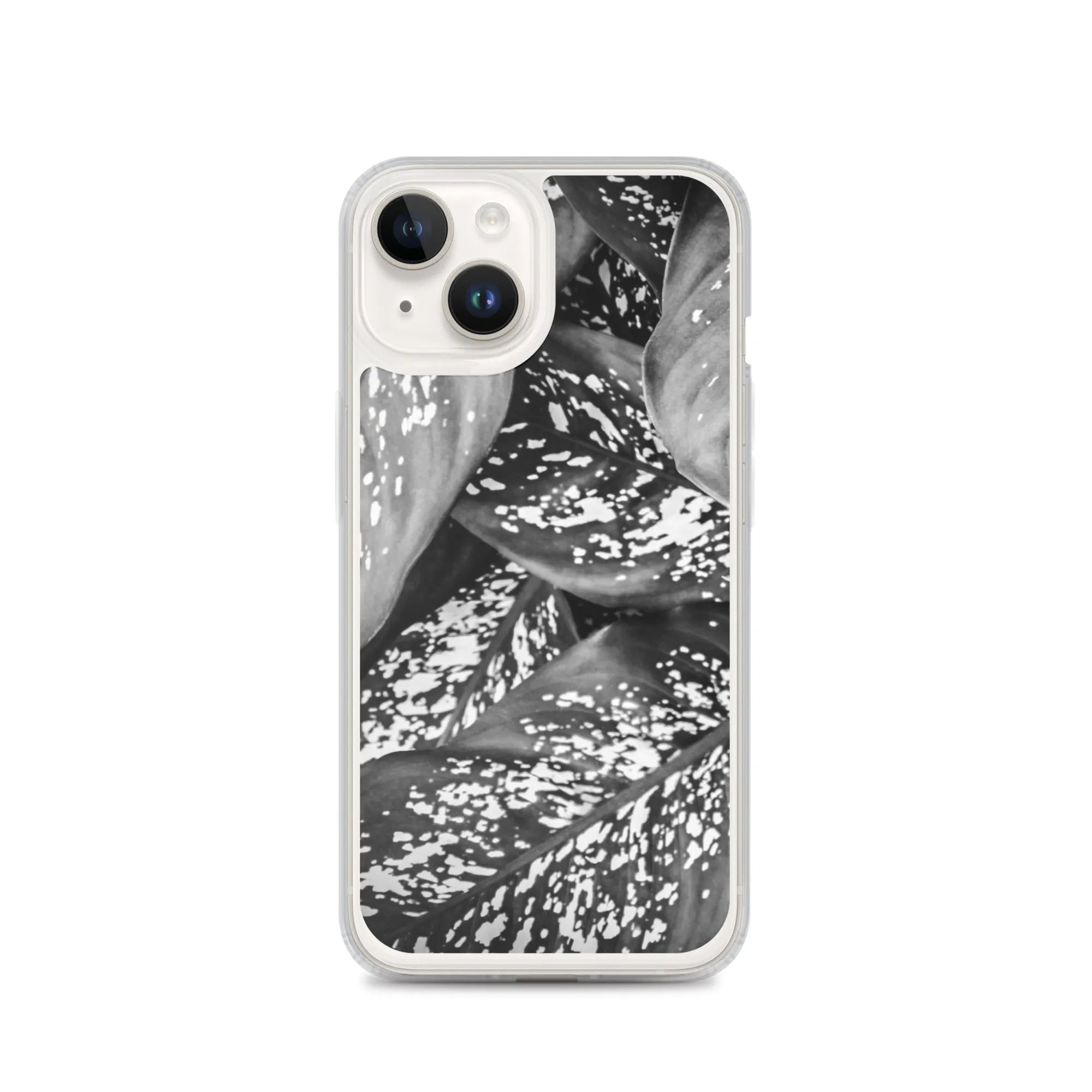 Pitter Splatter Botanical Art Iphone Case - Black And White - Iphone 14 - Mobile Phone Cases - Aesthetic Art