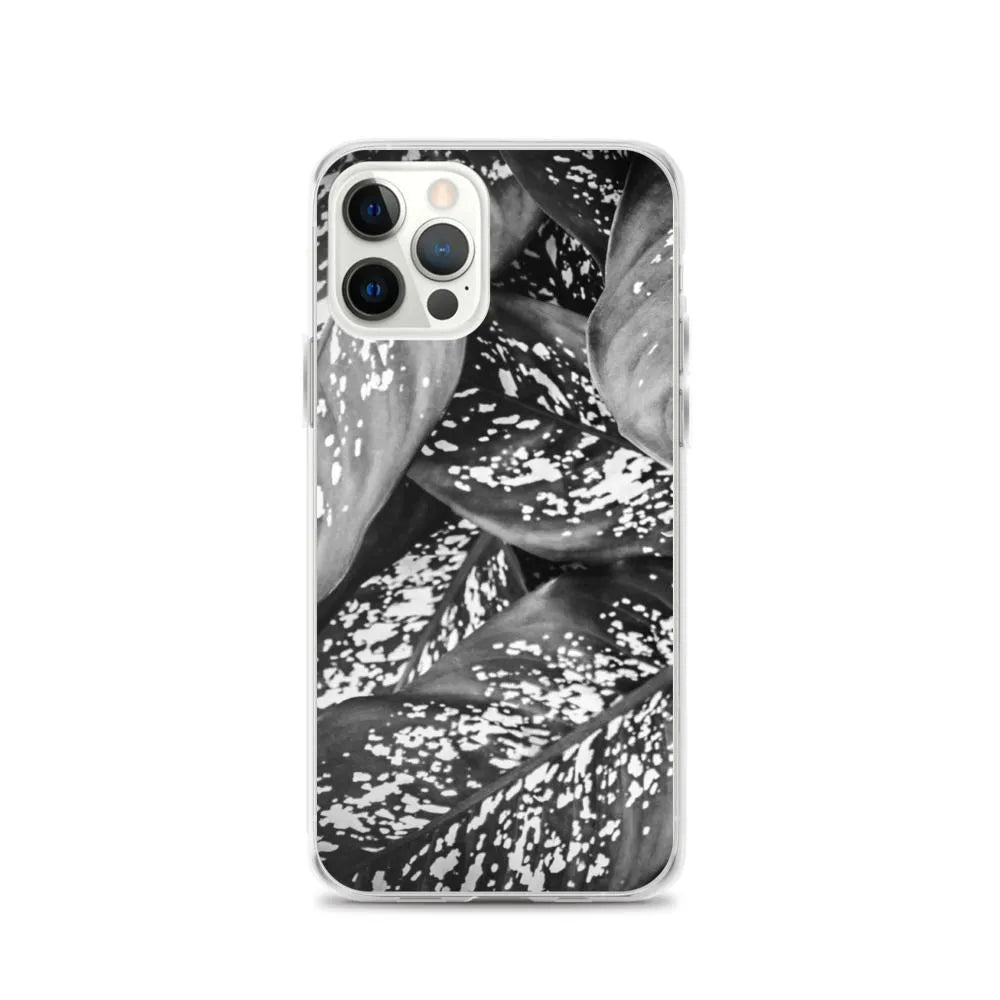 Pitter Splatter Botanical Art Iphone Case - Black And White - Iphone 12 Pro - Mobile Phone Cases - Aesthetic Art
