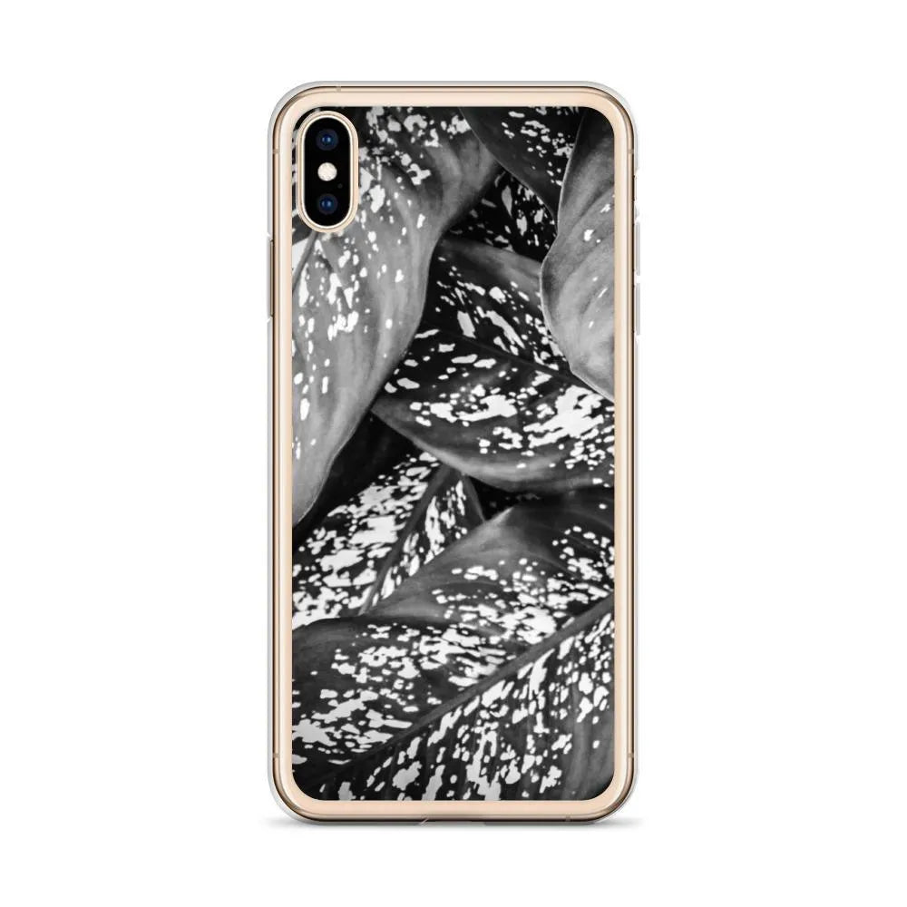 Pitter Splatter Botanical Art Iphone Case - Black And White - Mobile Phone Cases - Aesthetic Art