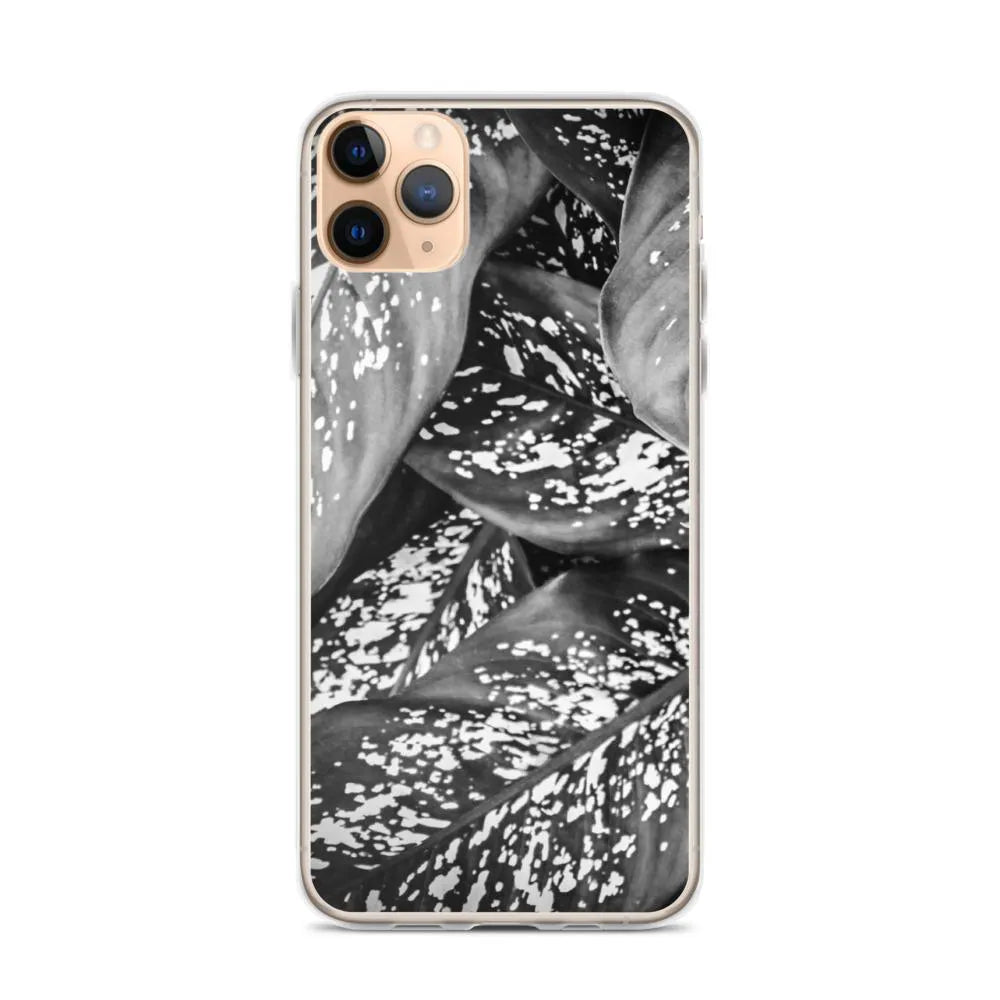 Pitter Splatter Botanical Art Iphone Case - Black And White - Iphone 11 Pro Max - Mobile Phone Cases - Aesthetic Art