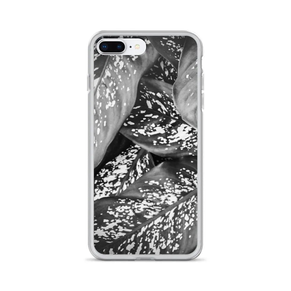 Pitter Splatter Botanical Art Iphone Case - Black And White - Iphone 7 Plus/8 Plus - Mobile Phone Cases - Aesthetic Art