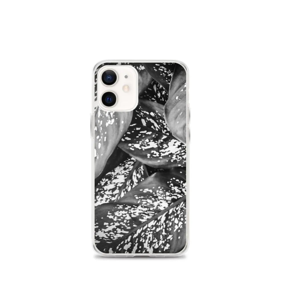 Pitter Splatter Botanical Art Iphone Case - Black And White - Iphone 12 Mini - Mobile Phone Cases - Aesthetic Art