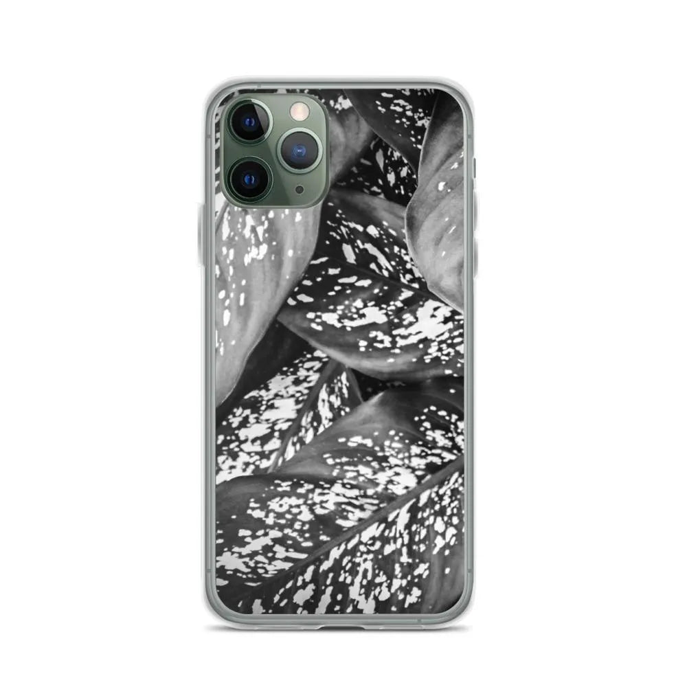 Pitter Splatter Botanical Art Iphone Case - Black And White - Iphone 11 Pro - Mobile Phone Cases - Aesthetic Art