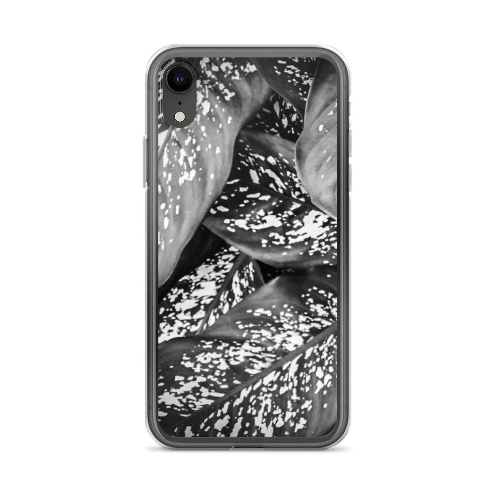 Pitter Splatter Botanical Art Iphone Case - Black And White - Iphone Xr - Mobile Phone Cases - Aesthetic Art