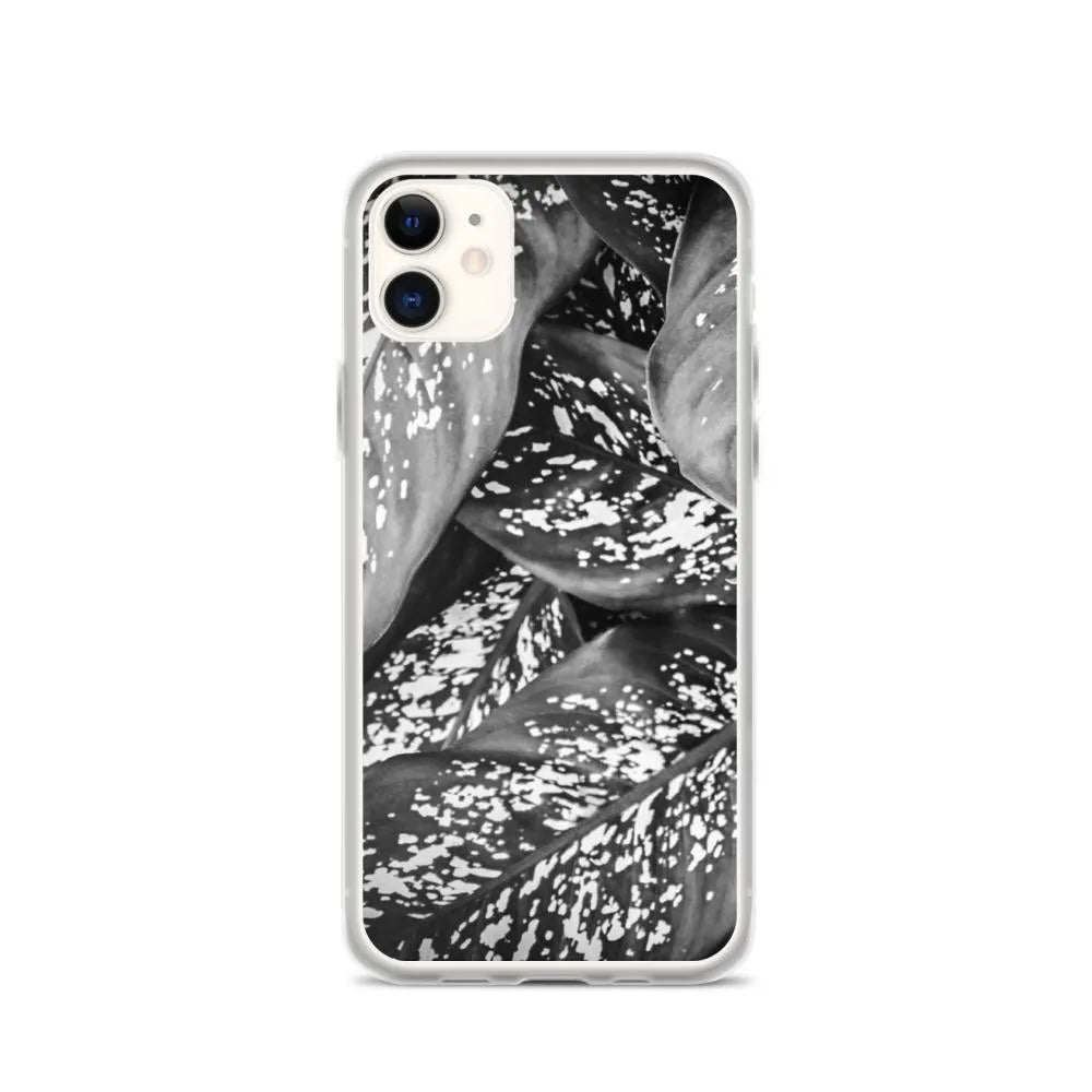 Pitter Splatter Botanical Art Iphone Case - Black And White - Iphone 11 - Mobile Phone Cases - Aesthetic Art