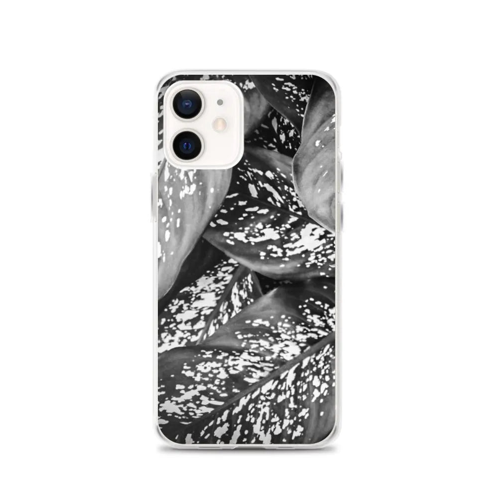 Pitter Splatter Botanical Art Iphone Case - Black And White - Iphone 12 - Mobile Phone Cases - Aesthetic Art