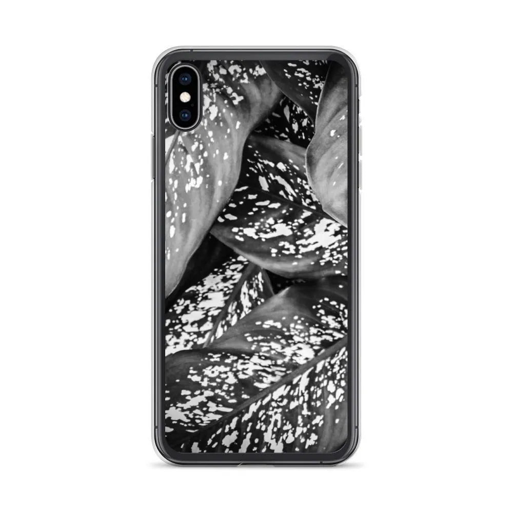 Pitter Splatter Botanical Art Iphone Case - Black And White - Iphone Xs Max - Mobile Phone Cases - Aesthetic Art