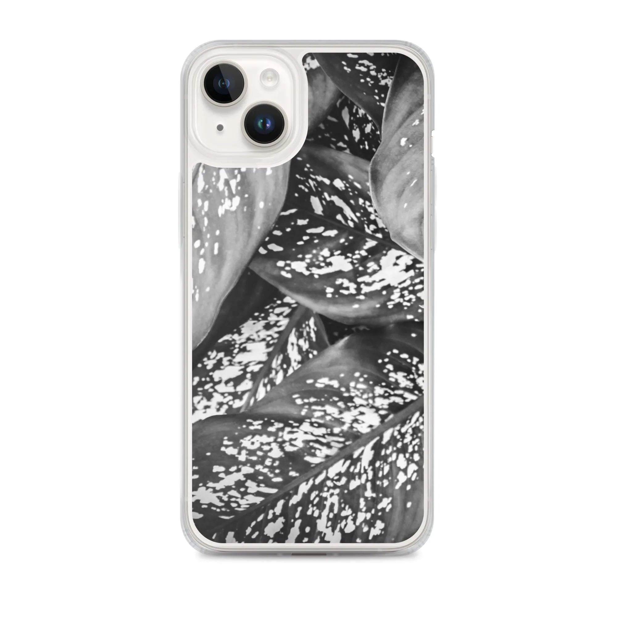 Pitter Splatter Botanical Art Iphone Case - Black And White - Iphone 14 Plus - Mobile Phone Cases - Aesthetic Art