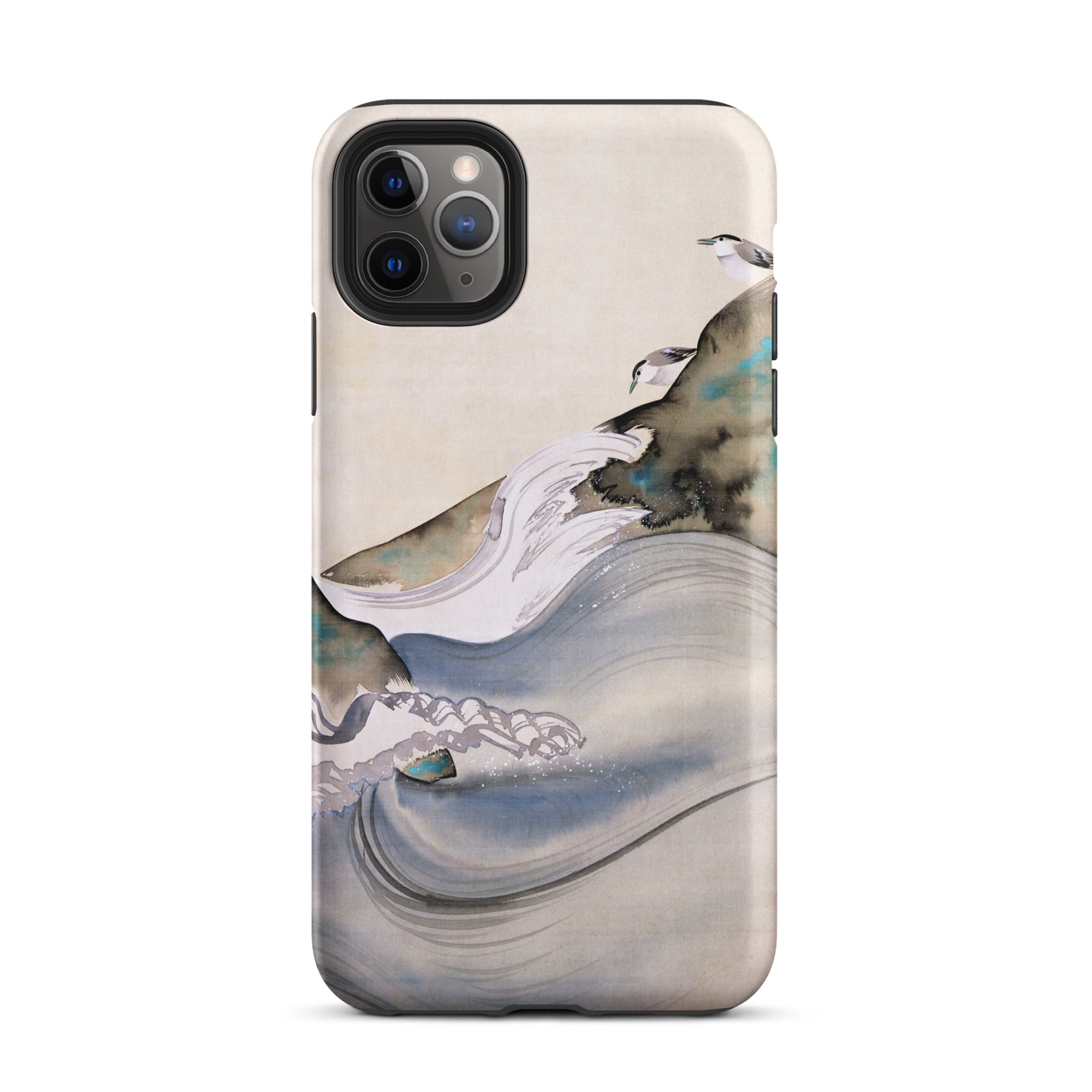 Plovers Rocks and Waves Suzuki Kiitsu Iphone Case, 11 Pro Max / Matte, Watercolor Style Phone Case