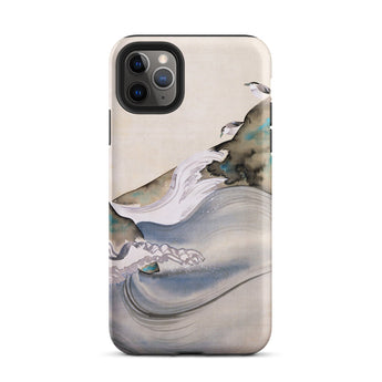 Plovers Rocks and Waves - Suzuki Kiitsu Iphone Case, 11 Pro Max / Matte, Watercolor-style Phone Case