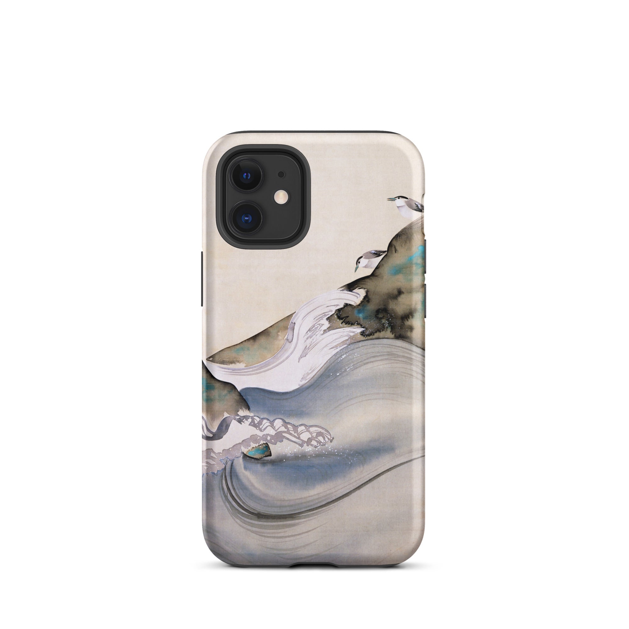 Plovers Rocks and Waves Suzuki Kiitsu Iphone Case, 12 Mini / Matte, Phone Case Abstract Wave Design