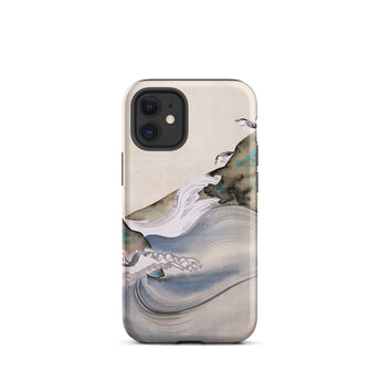 Plovers Rocks and Waves - Suzuki Kiitsu Iphone Case, 12 Mini / Matte, Phone Case Abstract Wave Design