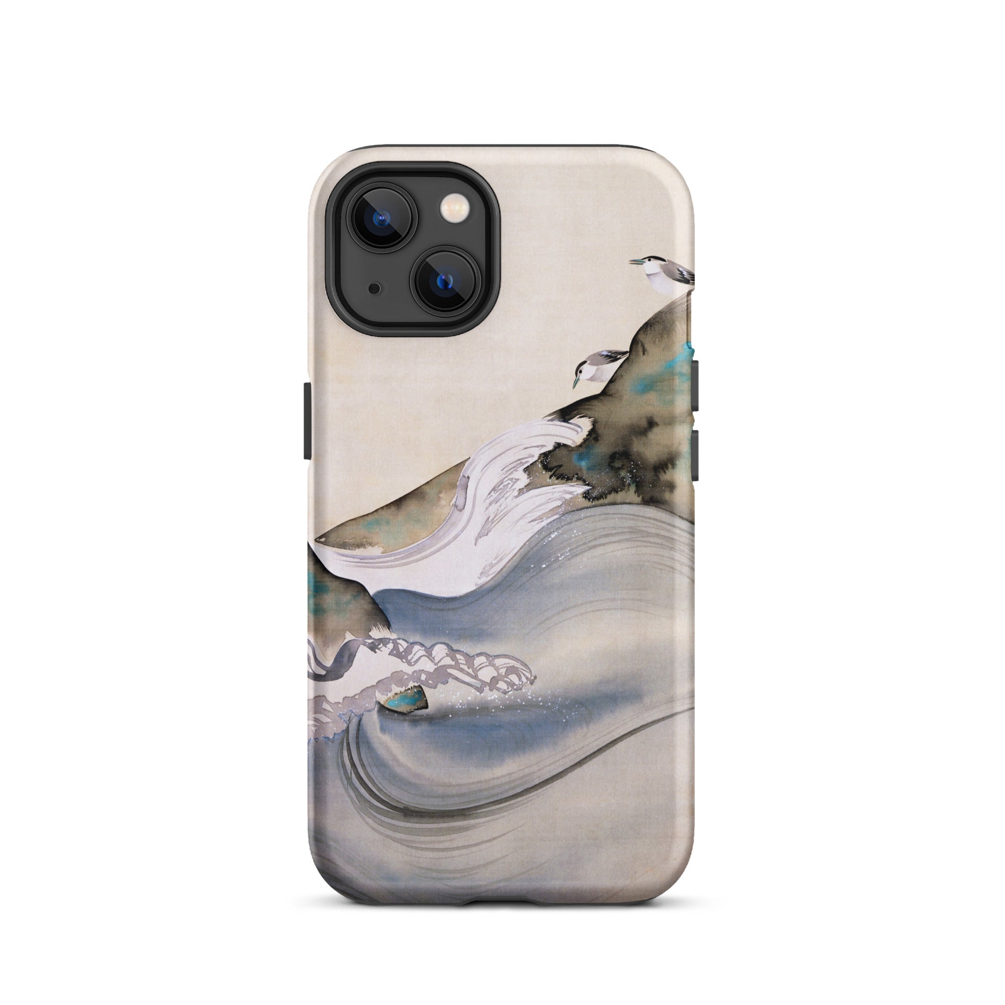 Plovers Rocks and Waves Suzuki Kiitsu Iphone Case, 13 / Matte, Phone Case Abstract Wave Design