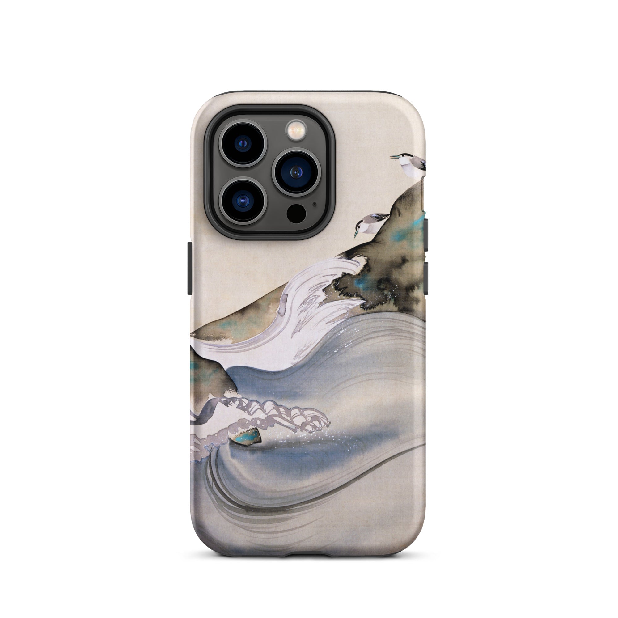 Plovers Rocks and Waves Suzuki Kiitsu Iphone Case, 14 Pro / Matte, Watercolor Style Phone Case