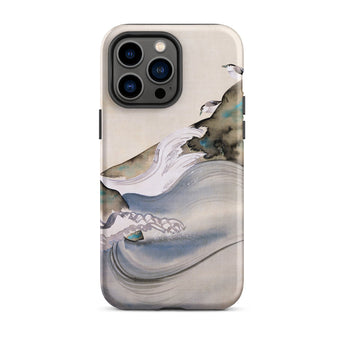 Plovers Rocks and Waves - Suzuki Kiitsu Iphone Case, 14 Pro Max / Matte, Watercolor-style Phone Case